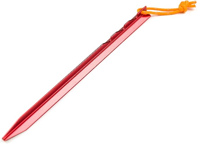 Aluminum Alloy Tent Stakes Pegs, 12-Pack Aluminum Ground Pegs with Reflective Pull Ropes, Lightweight Metal Stakes Pegs for Camping Tents Hammocks