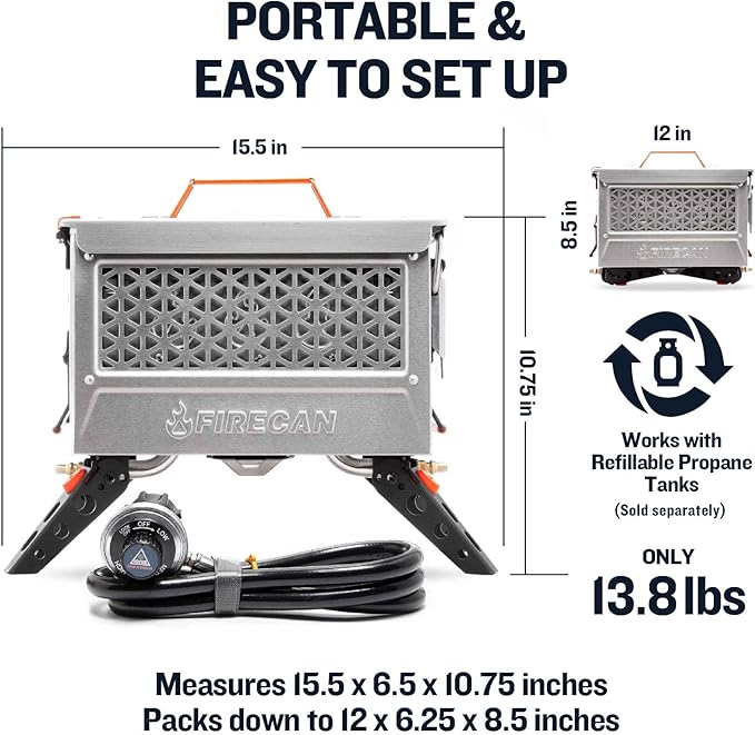 Ignik FireCan Deluxe Portable Propane Fire Pit and Grill