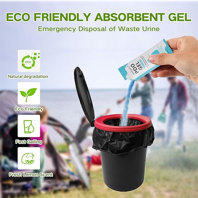 Portable Toilet Absorbent Gel, Portable Toilet Powder Poo Urine Powder for Camping Outdoor Hiking