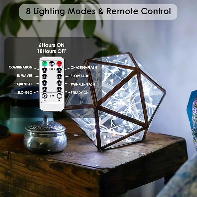 2-Pack Fairy Lights Battery Operated with Remote, Waterproof 33FT 100 LED Battery String Lights Outdoor Indoor, 8 Modes Twinkle Lights with Timer for Bedroom Wedding DIY Christmas Decor (Cool White)