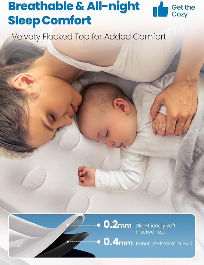 Queen Air Mattress with Built-in Pump, 18" Raised Comfort, 48Hr Leak-Proof Test, Upgraded Honeycomb Pillar Design, Supports 800 lbs, 3-Min Inflation-Inflatable Bed for Home Guests & Camping