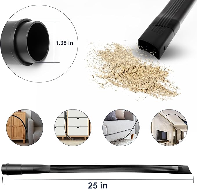 13Pcs Universal Vacuum Attachments for Shop Vac Accessories, Shop Vacuum Wet and Dry Attachments Kit with Hair Brush Extension for 1 1/4 Vacuum Hose Adapter