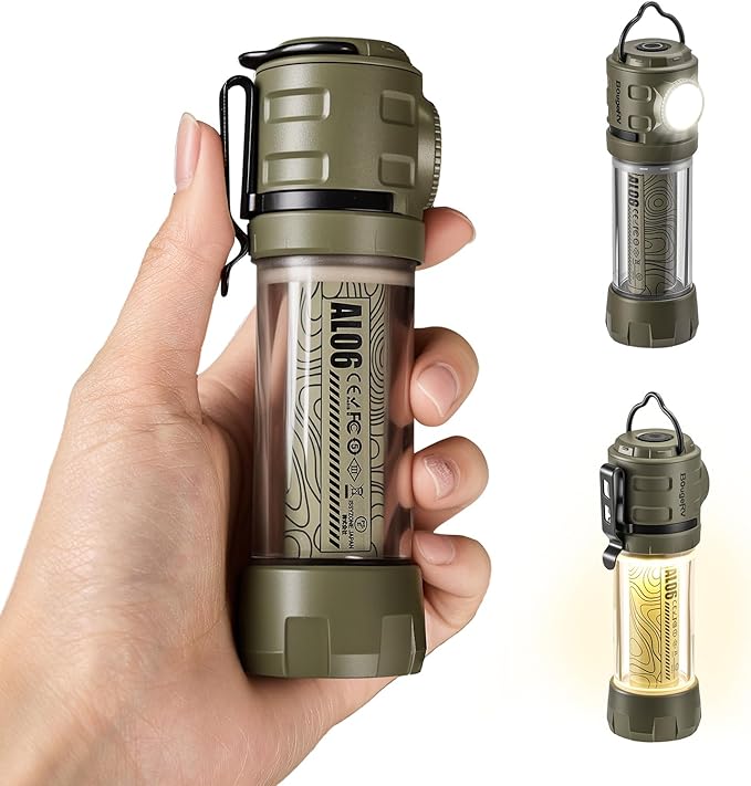 BougeRV AL06 Camping Light, Ambient Light, Flashlight, Rechargeable Camping Lantern, Electric Lamp, IPX4 Waterproof, Portable Light for Camping, Hiking, Power Outage, Adventure, Emergency Use Outdoor