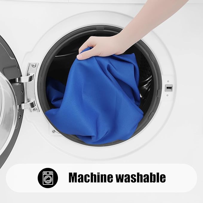 Smiry 2 Pack Rectangle Picnic Table Cloth, Waterproof Elastic Fitted Tablecloths, Washable Polyester Rectangular Patio Table Cover for Camping, Indoor and Outdoor (Blue, 24"x48")