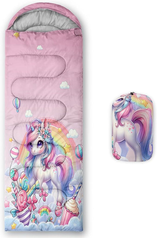 HOSIMA Dear Hunting Pattern Cold Weather Sleeping Bags for Adults,Black Light Weight Sleeping Bags for Kids Adults,WaterProof Sleeping Bags for Outdoors Hiking.