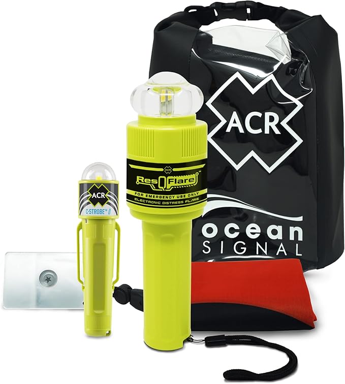 ACR ResQFlare E-Flare Safety Kit - Marine Electronic Boat Flare Meets USCG Daytime and Nighttime Coast Guard Boating Requirements, Emergency Flare for Boating, Marine Safety, Boat Survival