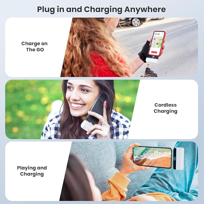 [2-Pack] Mini Portable Charger for iPhone 16/15 Series, Upgraded 5500mAh 3A PD Fast Charging USB C Power Bank, LCD Display Battery Pack Compatible with 16/16 Pro Max/15/15 Pro Max Samsung Android etc