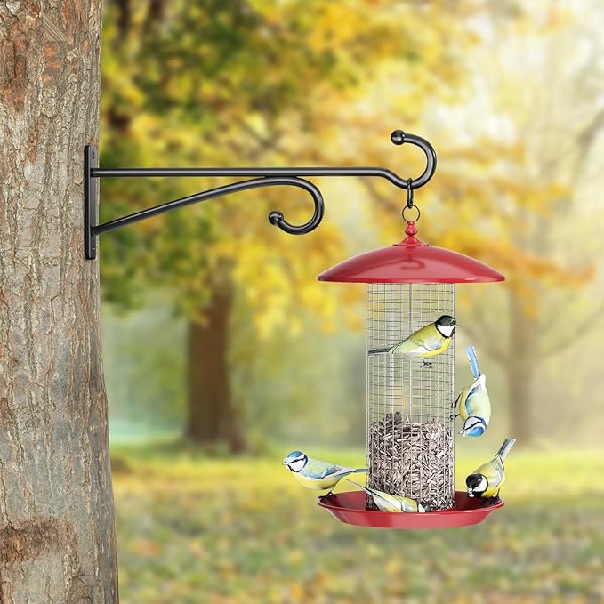 10" Plant Hanger Hook Outdoor Indoor ??Planter Hooks for Hanging Plants, Plant Wall Hooks, Brackets for Hanging Plants, Baskets, Wind Chimes, Bird Feeders, Lanterns, Bird Houses (Black, Metal, 2-Pack)