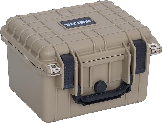 MEIJIA Portable All Weather IP67 Waterproof Camera Case,hard case with Customizable Fit Foam,Fit Use of Drones,Camera,Equipments,10.62 x9.68x6.87inches(Desert Tan)