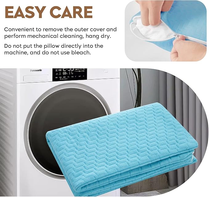 Small Shredded Memory Foam Pillow, Camping Pillow Travel Pillow - Compressible Medium Firm, Breathable Cover, Ideal Backpacking Hiking, Airplane and Car (Sky Blue, L)