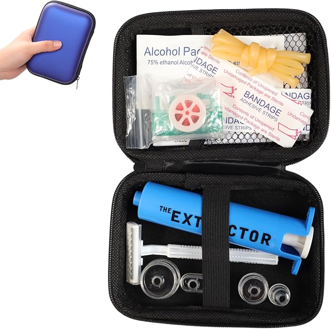 Snake Bite Kit Bee Sting Kit Venom Extractor Suction Pump Emergency Sting Bite Kit First Aid Supplies for Backpacking Camping and Hiking