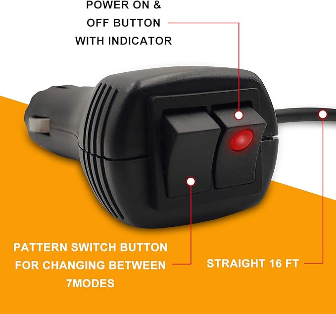 LED Strobe Light, 12V-24V Warning Emergency Safety Flashing Beacon Lights with Magnetic and 16.4 ft Straight Cord Vehicle Forklift Truck Tractor Golf Carts UTV Car Bus (1 PCS, Red)