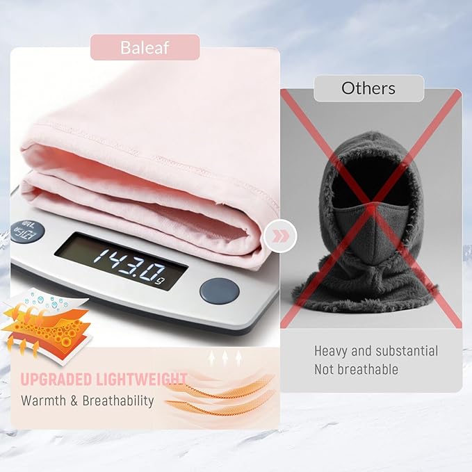 baleaf Balaclava Ski Mask Winter Water Resistant Face Mask for Women Men Cold Weather Gear Skiing Snowboarding Neck Gaiter