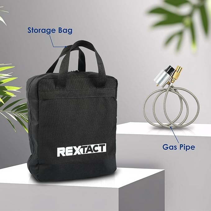 2 Burner Camping Stove with Carrying Bag, Foldable Propane Camp Stove with 17,200 BTU for Camping, Outdoor Cooking, Portable Gas Stove with Adjustable Burner for Tailgating, Backyard BBQ,Red