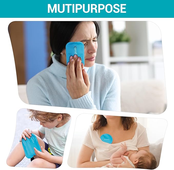 Comfytemp Gel Ice Packs for Injuries Reusable 8 Pack, Hot and Cold Compress for Pain Relief, Small Ice Packs for Headaches, Wisdom Teeth, Fever, Mosquito Bite, Breastfeeding, First Aid for Kids Adults