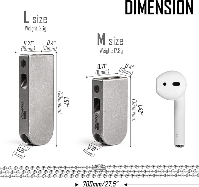 KeyUnity Titanium EDC Whistle Outdoor Emergency Whistle for Keychain, Comes with Necklace to Hang on Neck