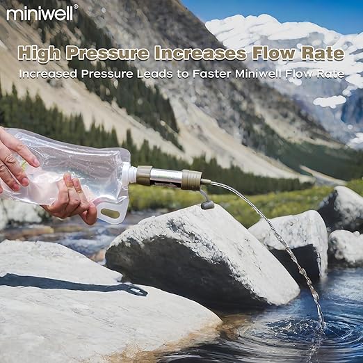 Miniwell L630 Portable Water Filter with Upgraded Vacuum Packaging - 25 Year Storage, Long Lasting and Versatile Usage Options, Single