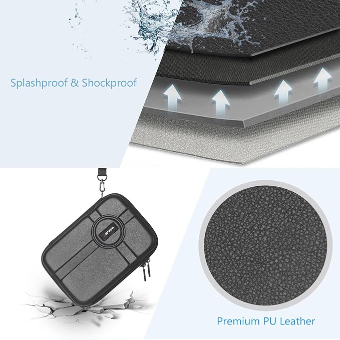 JSVER Hard Carrying Case for GoPro Hero13/12/11/10/9/8/7, AKASO EK7000 / Brave 4 4K / Brave 7 LE/Brave 8 / V50X and Insta360 (Set of 2)