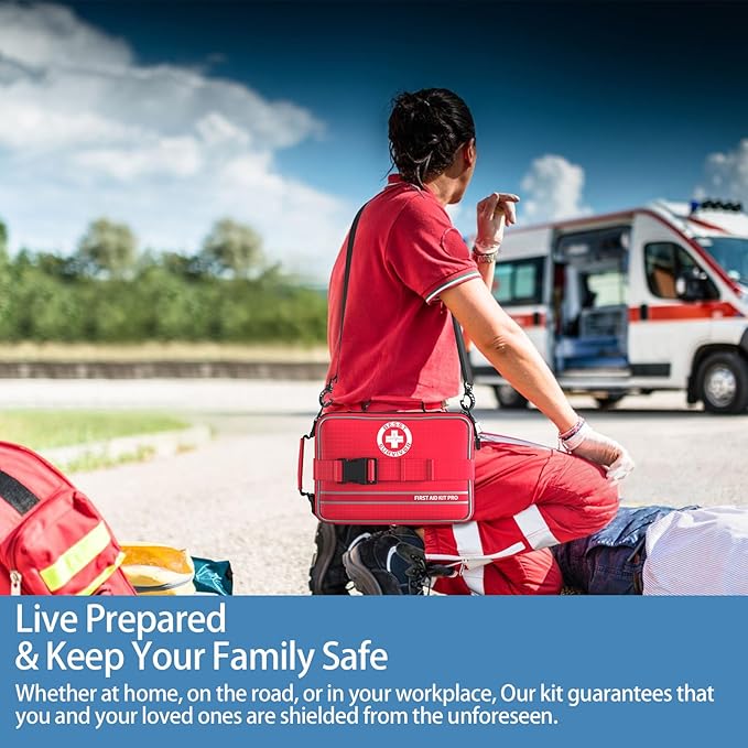 Comprehensive First Aid Kits- Advanced Trauma Kits with Labeled Compartments, Large Emergencies Medical Kits for Car, Home, Camping and Outdoor Emergencies -324Piece Set