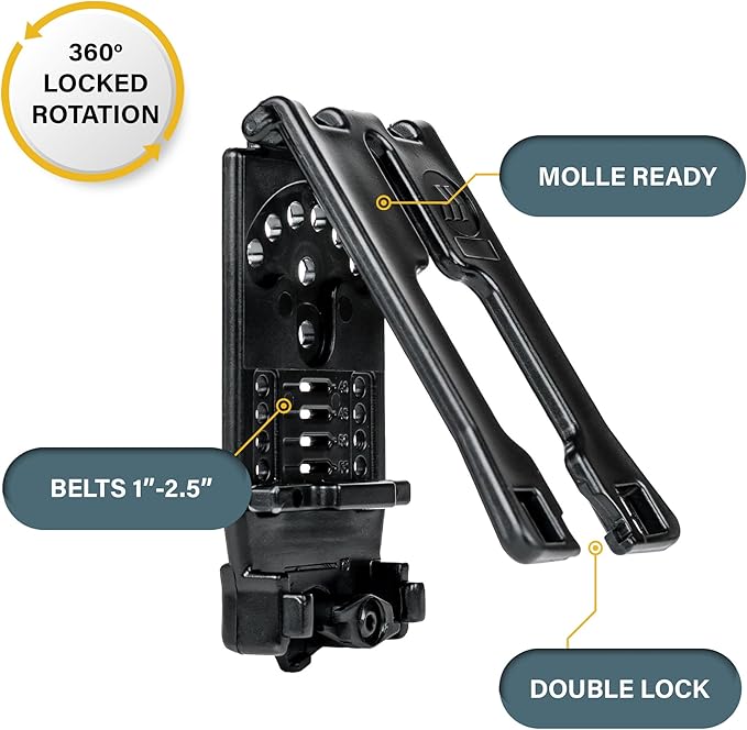 Hero’s Pride MOLLE Handcuff Case - Cover Top Universal Fit Flex Handcuff Pouch for Duty Belts Up to 2.5" Wide - Law Enforcement Handcuff Holder Mounts on Tactical Belt and Vest - Easily Stackable