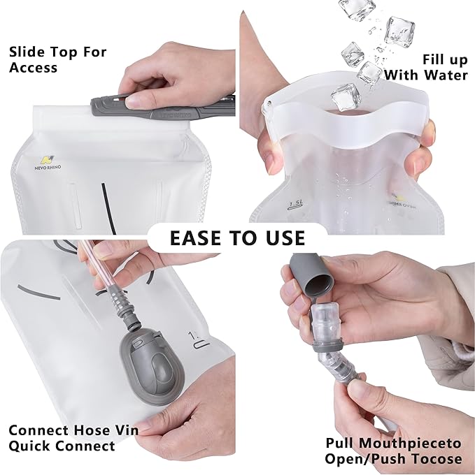 Water Bladder 1.5L-2 Liter, BPA -Free Hydration Bladder for Hiking Backpack, Leak - Proof Water Reservoir Storage Bag for Hiking, Running, Camping & Outdoor Adventures