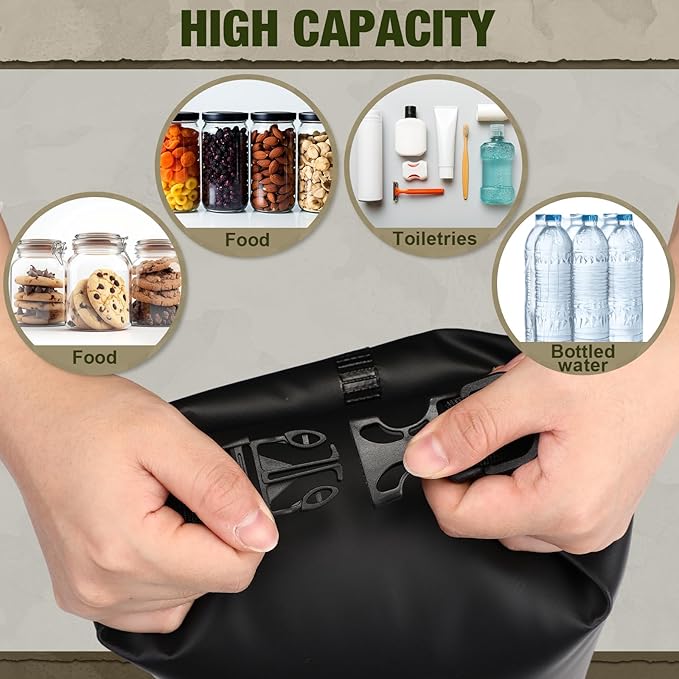 1 Set Bear Food Bag for Camping Ultralight Food Hanging System Includes Waterproof Bear Bag, Nylon Ropes, Hooks for Camping Backpacking