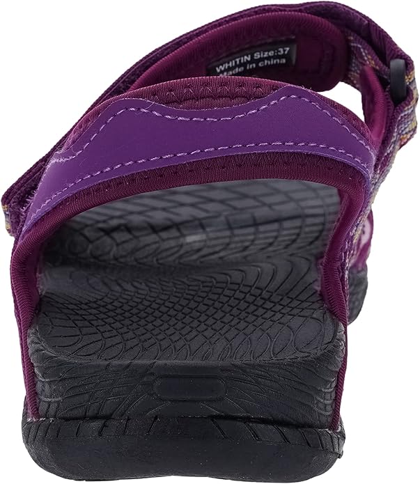 WHITIN Women’s Hiking Sandals with Arch Support | Adjustable Hook and Loop Straps | Durable Sport Sandals for Outdoor Adventure
