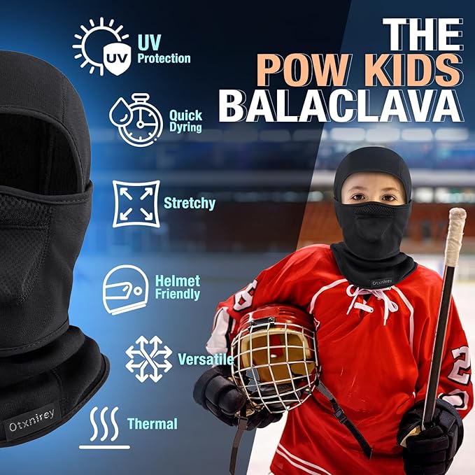 Kids Balaclava Windproof Ski Mask for Boy Girl (with Breathable Holes), Winter Hat Ski Mask for Cold Weather for Skiing