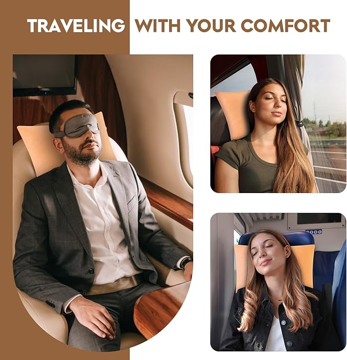 Small Shredded Memory Foam Pillow, Camping Pillow Travel Pillow - Compressible Medium Firm, Breathable Cover, Ideal Backpacking Hiking, Airplane and Car (Apricot Yellow, M)