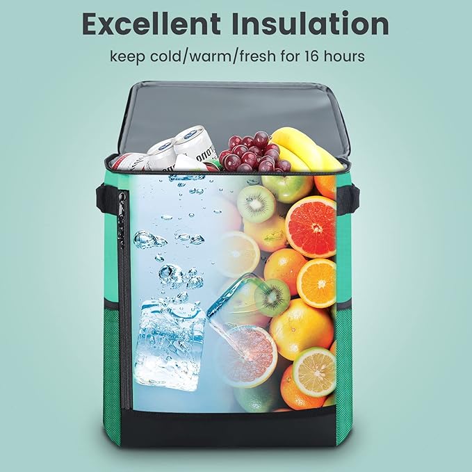 Cooler Backpack, 36 Cans Multifunctional Leakproof Cooler Backpack with Padded Top Handle, Mesh Pocket for Camping BBQ