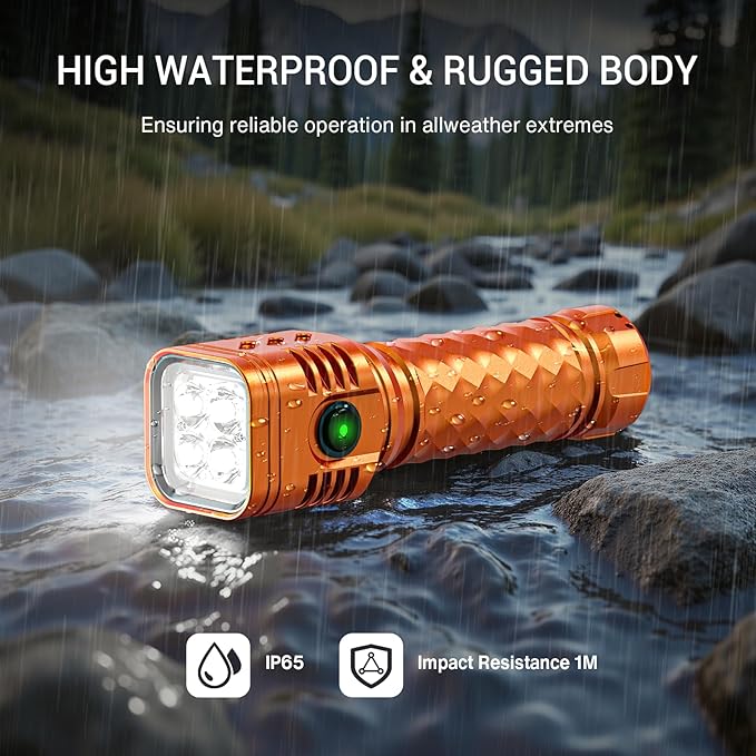 Rechargeable Flashlights 2000L High Lumens, 4X Super Bright LED Flashlight, Powerful Flash Light with Memory Function, Long-Lasting, Waterproof Flashlights for Home Camping Hiking, 2 Pack ﻿