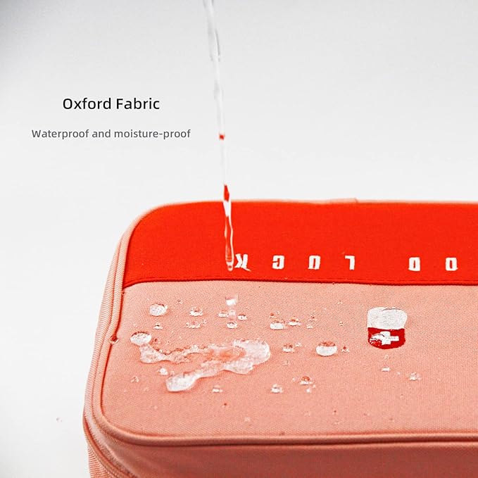 Empty First Aid Bags, Travel Medicine Bag, Medical Supplies Organizer Bag, Portable Kit for Traveling, Car, Home, Camping, Office, Hiking, Outdoor (Oxford Green)