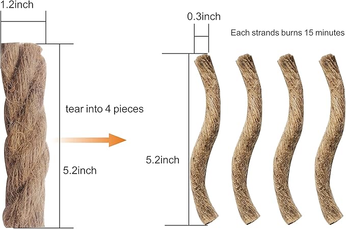 eGreen Fire Starter Kit – 10 to 30 Magnesium Bags with 3.15" Ferro Rod + Optional 60-Minute Wax Rope – Emergency Survival Ignition Set for Camping & Bushcraft