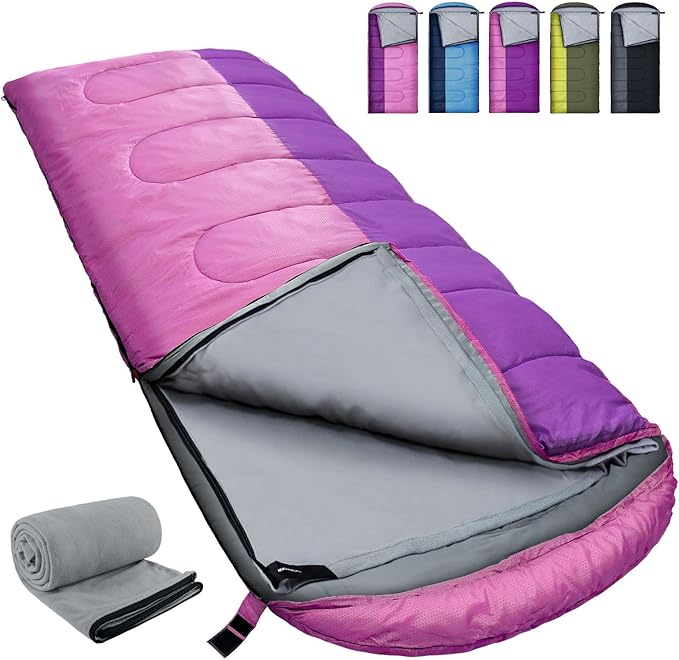 XL 10 Degree Sleeping Bags Waterproof for Adults 350GSM Machine Washable with Compression Sack for 3-4 Season Camping Outdoor