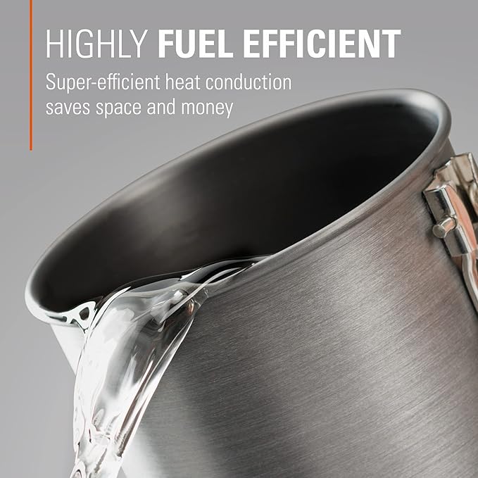 GSI Outdoors Halulite Boiler Ultralight Hard-Anodized Pot with Folding Handle, Fast-Heating Camping Cookware for Backpacking, Hiking & Outdoor Cooking