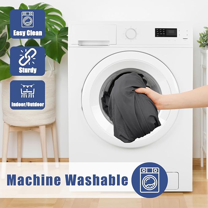 Spandex Picnic Table Cloth 2 Pack, Elastic Fitted Tablecloths for 8 Foot Rectangle Tables, Stretch Washable Patio Table Cover for Outdoor, Camping, Banquet and Parties (Dark Grey, 30"x96")