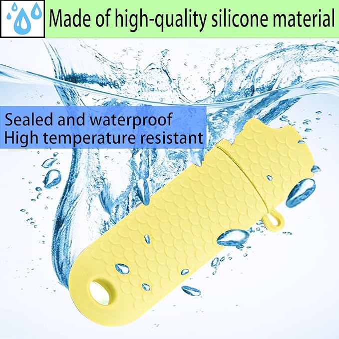 5 Pcs Waterproof Lighter Case Cover Holder for BIC Regular Lighters Sleeve Type J6 Outdoor Survival Multipurpose Seal Lighter Pouchfor Hiking and Camping (Yellow, 5)