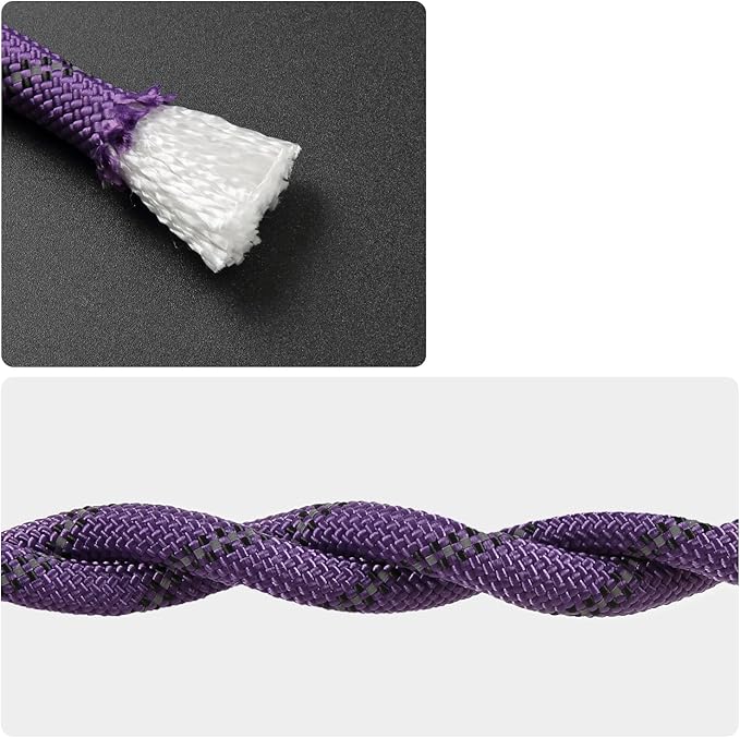 1/2 in x 16 ft Boat Marine Rope for Canyoneering, Floating, Fishing, Rafting, Camping, Hiking, Hunting, Anchor, Arborist Tree, Rafting, Rescue, Knotting Practice Nylon/Polyester Purple