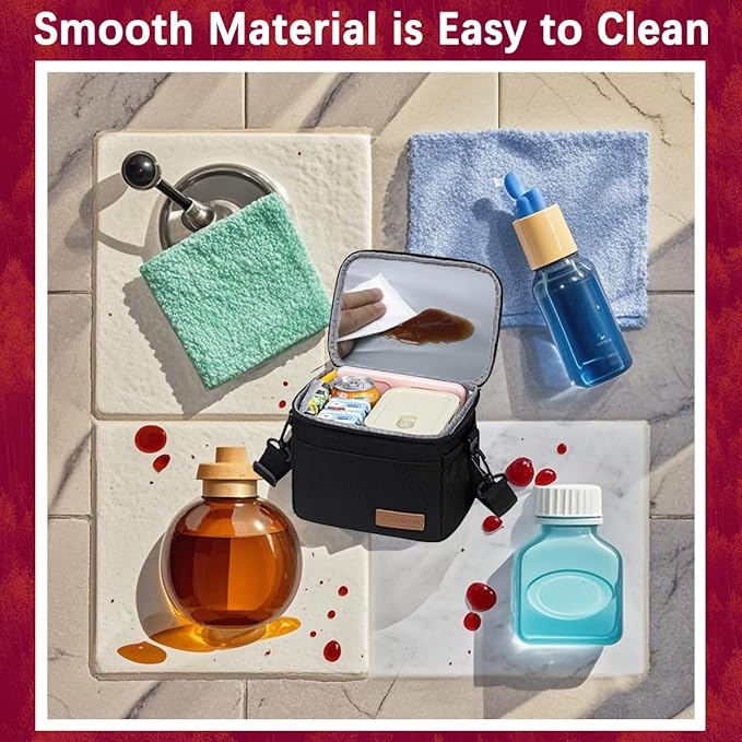 TuErcao Insulated Cooler Bag 6/24 Can Collapsible Leakproof Soft Sided Cooler for Car, Portable Foldable Small Ice Chest for Beach Camping Picnic Travel, 5/15qt Lunch Box for Men Work