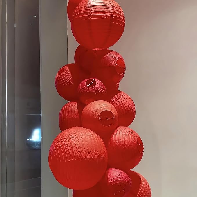 Red Paper Lanterns 10pcs Party Hanging Decorations for Xmas Hanging Decorations Ball Lanterns Lamps Parties Wedding Birthday