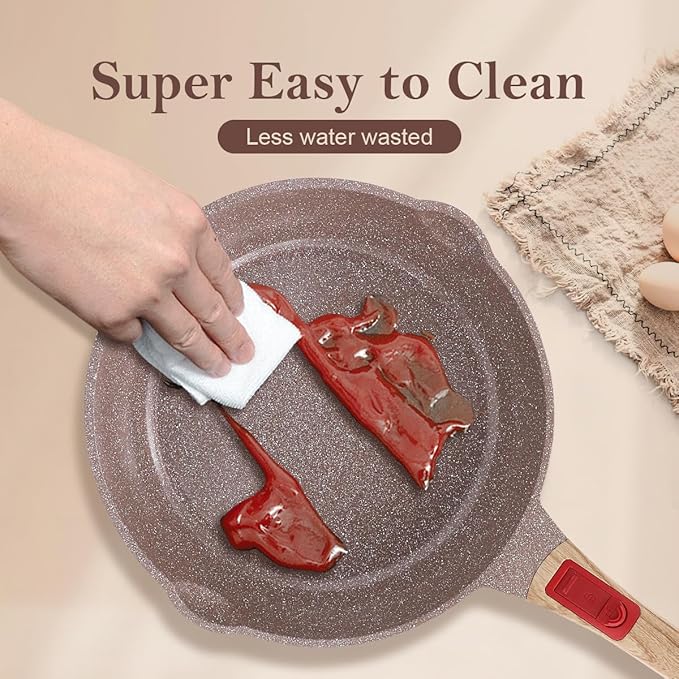 Nonstick Ceramic Deep Frying Pan, 11 Inch Healthy Frying Pan Skillet with Removable Handle, Oven Safe, PFAS PFOA & PTFE Free