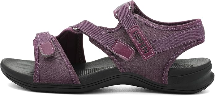 UBFEN Womens Hiking Comfortable Sport Walking Sandals Outdoor Athletic Water Sandals with Three Adjustable Straps