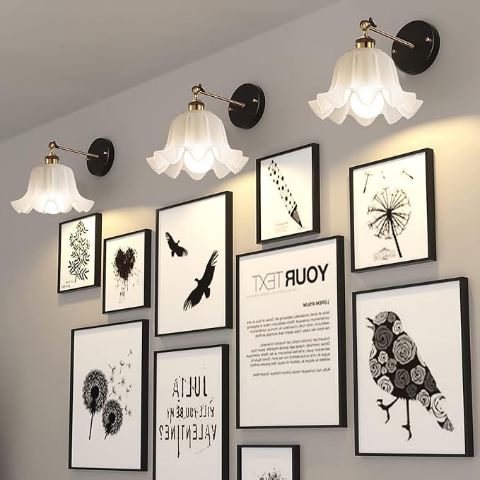 Plastic Lampshades Set of 5, Flower Lampshades 3.7" Top x 7.7" Bottom x 4.5" High, Seaside village Table lamp, Floor Lamps, Pendant Light, Wall Light Replacement Lampshade