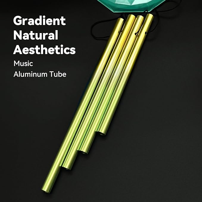 Wind Chimes,Hummingbird Solar Wind Chimes for Outside,Green Gradation Aluminum Tubes Deep Tone Memorial Wind Bell for Garden/Patio Mobiles Decorative Gifts for Mom, Wife, Grandma Neighbors(37" Long)