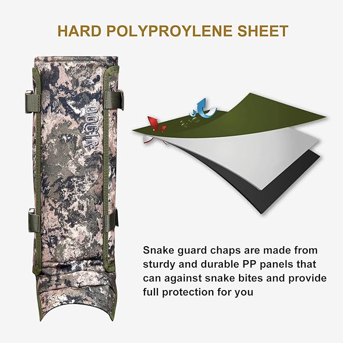 QOGIR Snake Gaiters for Hunting: Durable Snake Guards, Snake Gaiter Leggings for Men & Women, Snake Bite Protection for Lower Legs, Snake Proof Gaiters with Adjustable Size