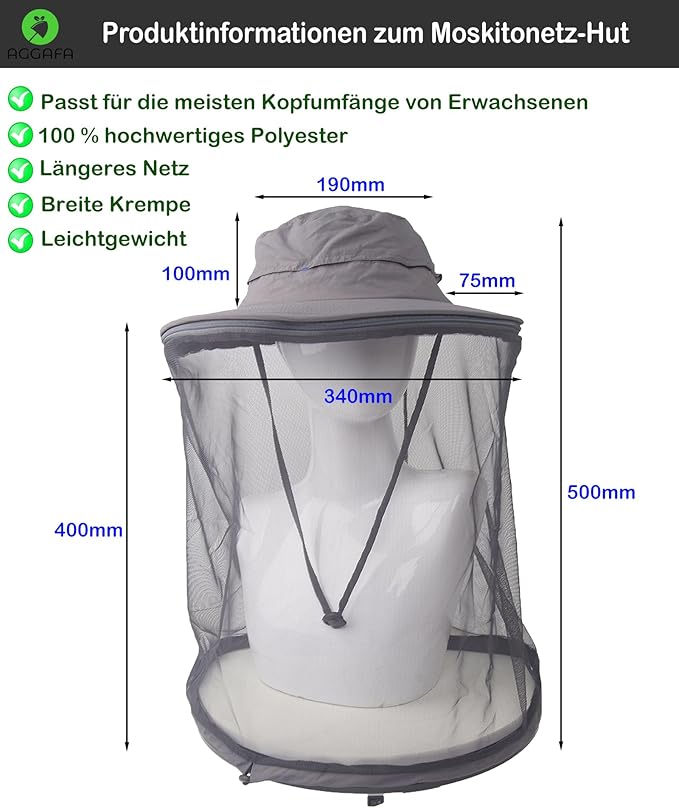 Mosquito Head Net Hat, Providing a Physical Barrier to Help Keep Mosquitoes and Bugs Away from Your Face