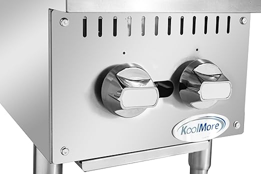 KoolMore KM-CRSU-12 12 in. Two-Burner Commercial Step Up Range, 52000 BTU,ETL Listed in Stainless-Steel