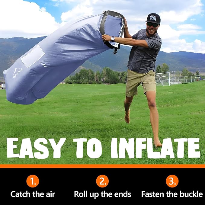AlphaBeing Inflatable Lounger Beach Chair Accessories, Air Sofa Hammock Inflatable Couch for Camping Backyard Lakeside with Compression Sacks, Ideal Outdoor Gifts for Adults