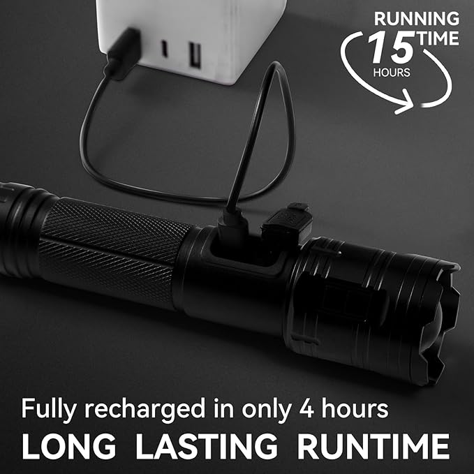 Rechargeable Flashlights 90,000 High Lumen, 2 Pack Super Bright LED Flashlight with 5 Modes, High Powered Flash Light for Home, Camping, Outdoor