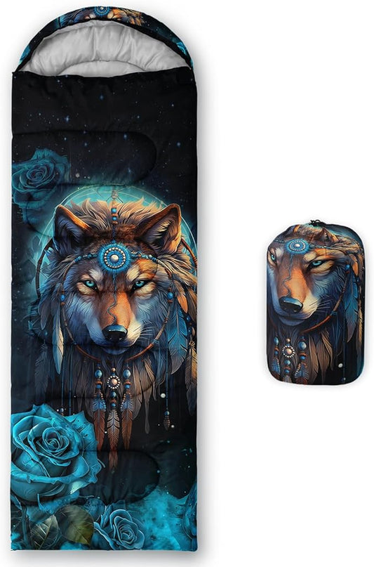 HOSIMA Dear Hunting Pattern Cold Weather Sleeping Bags for Adults,Black Light Weight Sleeping Bags for Kids Adults,WaterProof Sleeping Bags for Outdoors Hiking.